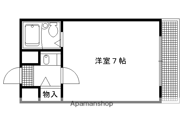 モデラート丸太町(1K/1階)の間取り写真