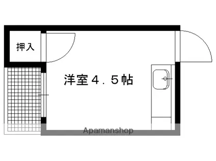 美花荘(ワンルーム/1階)の間取り写真