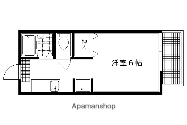 南茶ノ木コーポ(1K/2階)の間取り写真