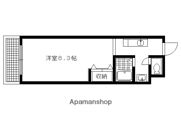 NUテラス京大前(1K/1階)の間取り写真