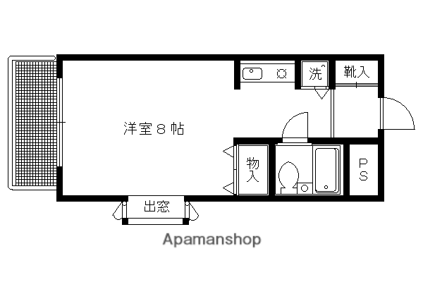 洛北アーバンコート(1K/3階)の間取り写真
