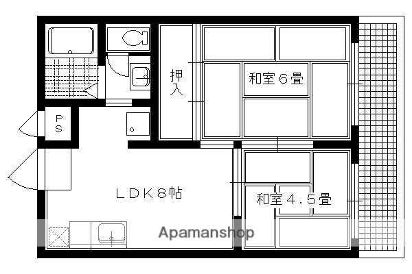 高野ロイヤルハイツ(2DK/2階)の間取り写真