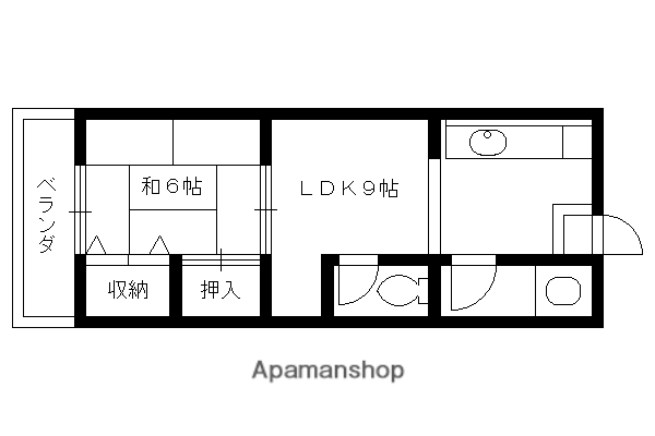 山田マンション(2K/3階)の間取り写真