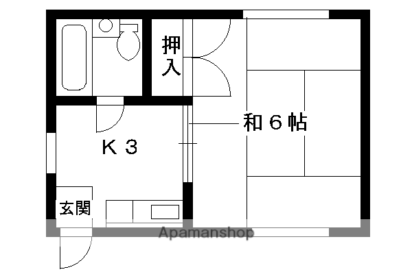 メゾン春日(1K/1階)の間取り写真