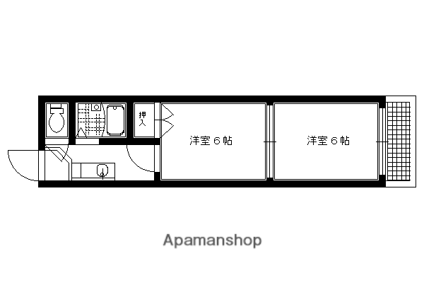 ミスティニッシン(2K/3階)の間取り写真