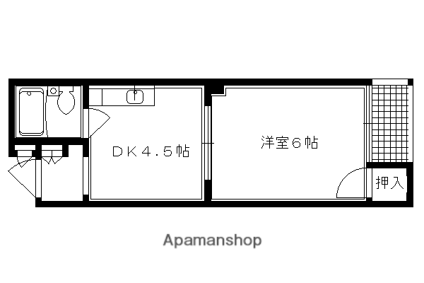 メモリー北白川(1DK/1階)の間取り写真