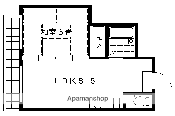 マウンテンリップ(1LDK/3階)の間取り写真