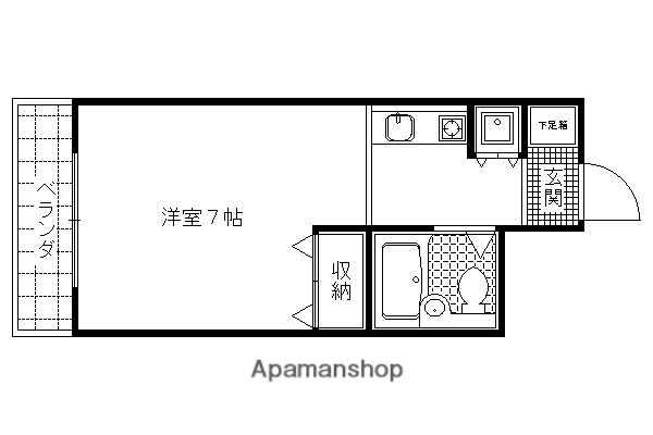 ラ・ルース東山(ワンルーム/4階)の間取り写真