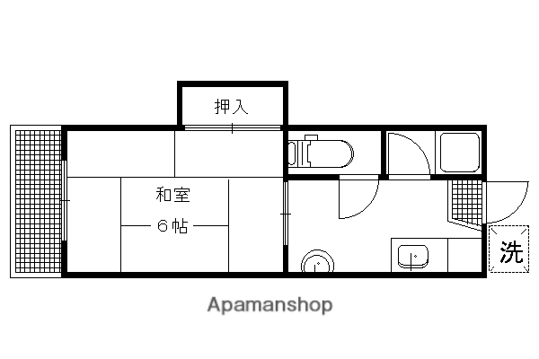 土田ハイツ(1K/2階)の間取り写真