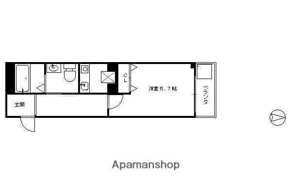 GRAND FIRST鞍馬口(1K/3階)の間取り写真