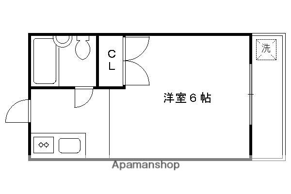 コーポラス二条(1K/3階)の間取り写真