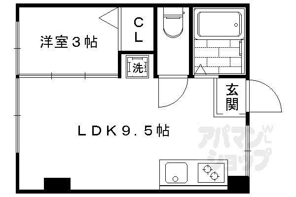 花園ビル(1LDK/3階)の間取り写真
