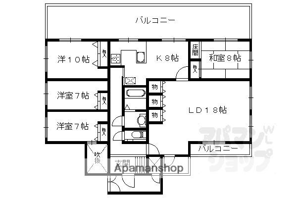 ドムス鴨川(4LDK/3階)の間取り写真