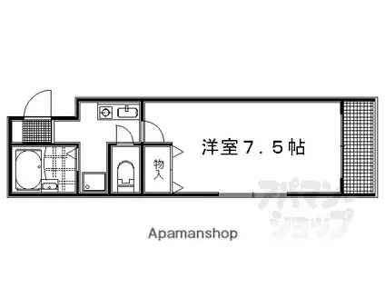 ビバ丸太町(1K/4階)の間取り写真