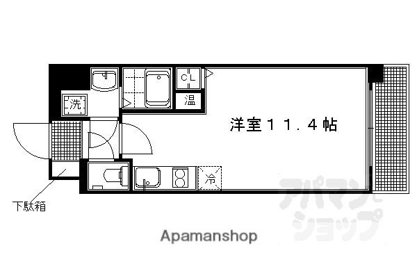 ランブラス室町六角(1K/3階)の間取り写真