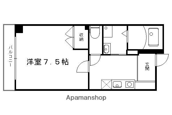ハウゼ御所の杜(1K/2階)の間取り写真