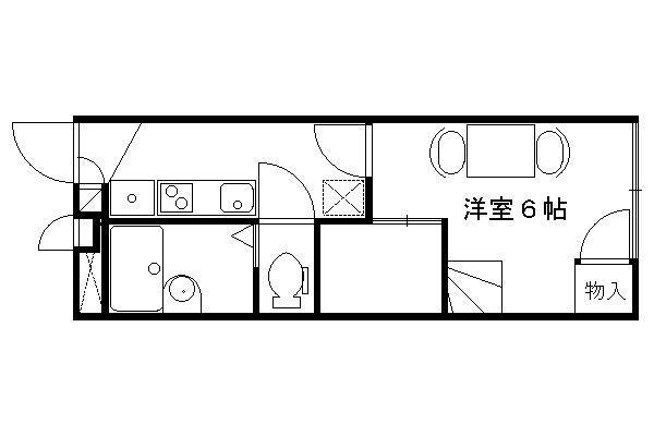 レオパレスウェルスTENII(1K/2階)の間取り写真