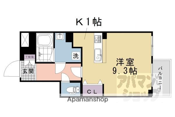 EXCEED北白川(ワンルーム/2階)の間取り写真
