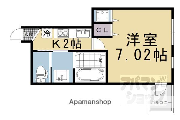 ガーネット別当町(1K/3階)の間取り写真