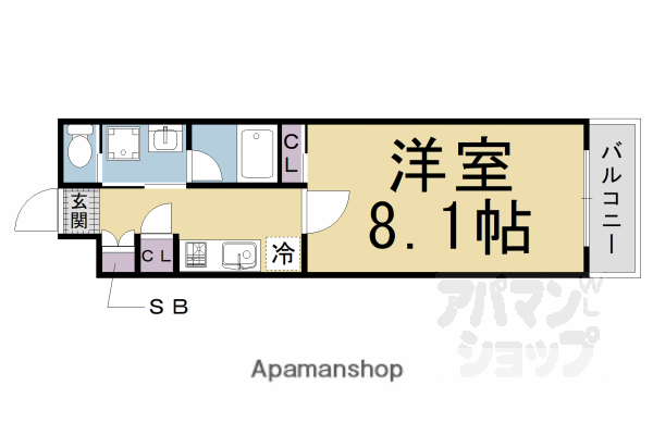 菱屋町マンション(1K/3階)の間取り写真