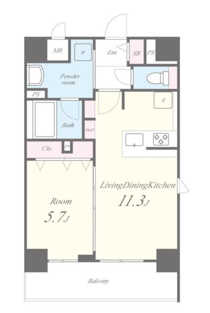 SOLEIL MIBU(1LDK/7階)の間取り写真