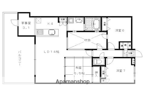 ユニーブル京都紫野(3LDK/2階)の間取り写真