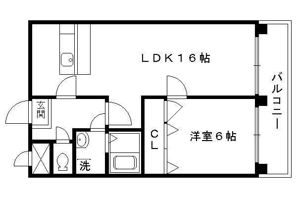 京都市烏丸線 北大路駅 徒歩35分 3階建 築38年(1LDK/2階)の間取り写真