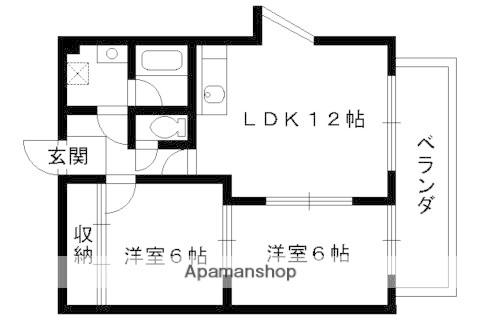 紫竹牛若町マンション(2LDK/2階)の間取り写真