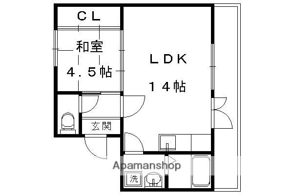 わかさ川ハイツ(1LDK/1階)の間取り写真
