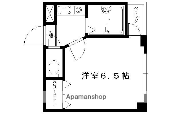 平行マンション(1K/2階)の間取り写真