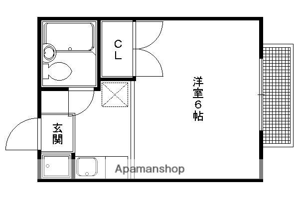 北大路ハイム(1K/2階)の間取り写真