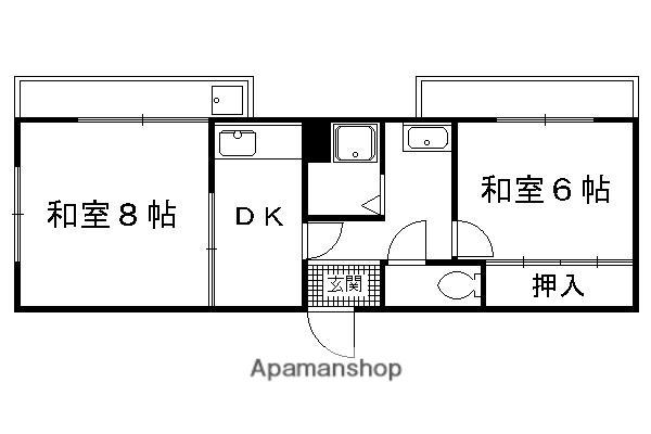 葵マンション(2DK/4階)の間取り写真