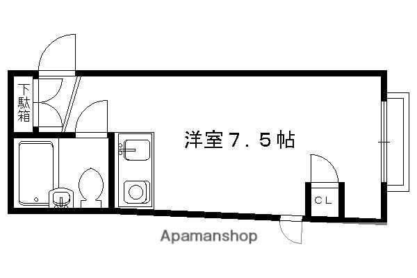 プレステージ北山(ワンルーム/3階)の間取り写真