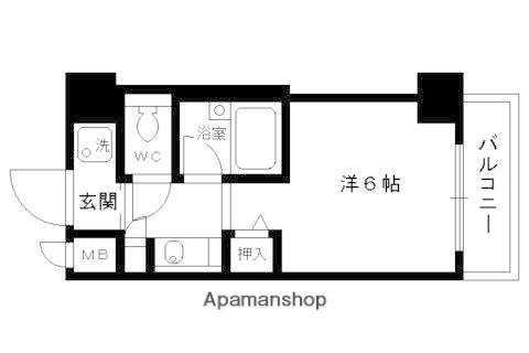 デ・リード金閣寺道(1K/2階)の間取り写真