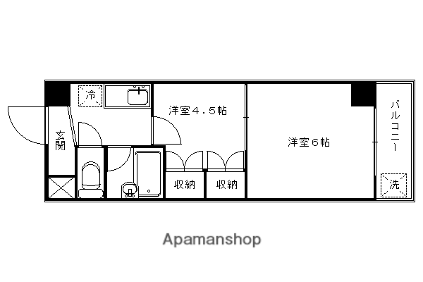 クリアドル北山(2K/4階)の間取り写真