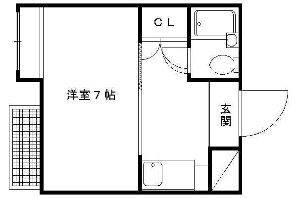 ハイツおおくら(1K/4階)の間取り写真