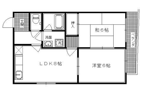藤波ビル(2DK/2階)の間取り写真