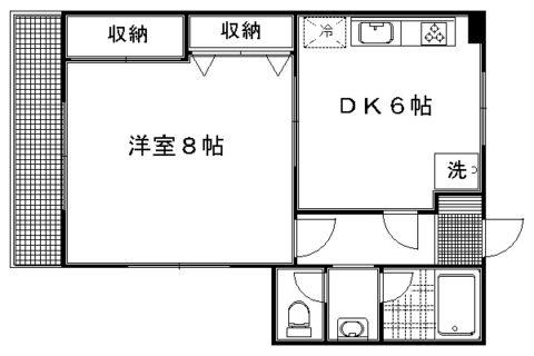 グランミュゼ北野(1DK/1階)の間取り写真