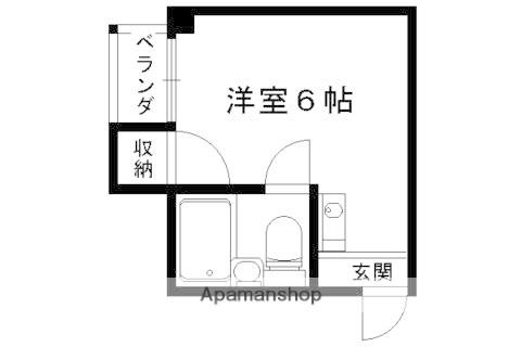 パルハイツウエダ(ワンルーム/3階)の間取り写真