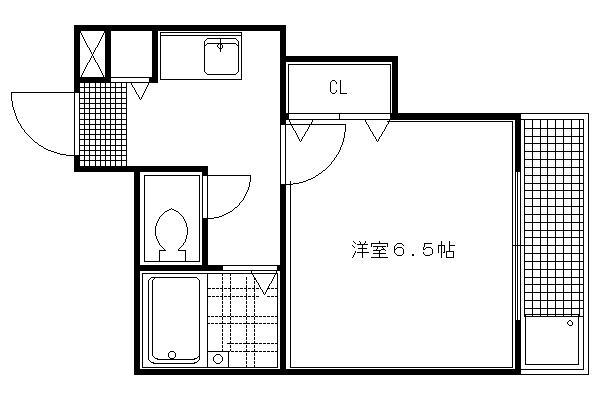 グリーンヴィレッジ烏丸(1K/1階)の間取り写真