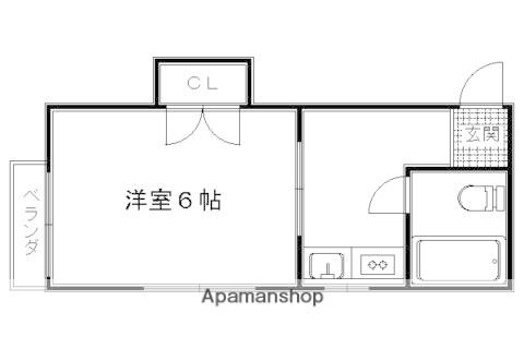 メローペウエスト(1K/3階)の間取り写真