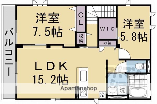 メゾンミュゲ(2LDK/2階)の間取り写真