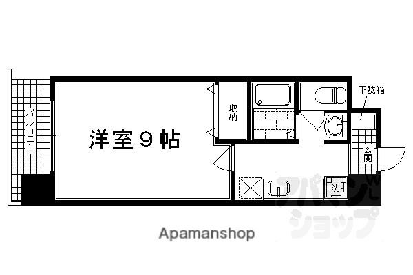 ハウスセゾン御所南(1K/2階)の間取り写真