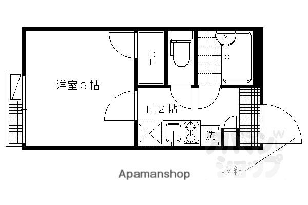 レオパレスドムス花園(1K/1階)の間取り写真