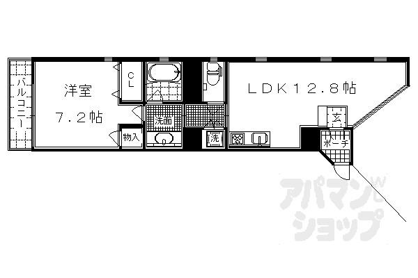 シュワルベ(1LDK/4階)の間取り写真