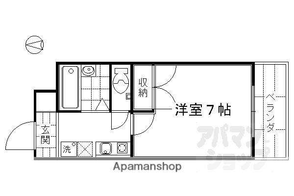アルカディア(1K/2階)の間取り写真