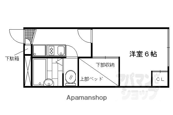 レオパレスグローバルIII(1K/2階)の間取り写真