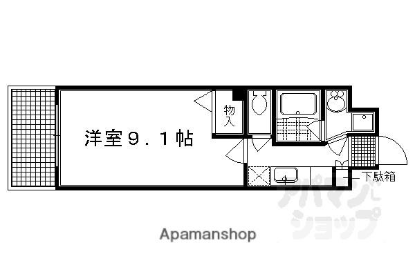 プラネシア星の子京都御所(1K/4階)の間取り写真