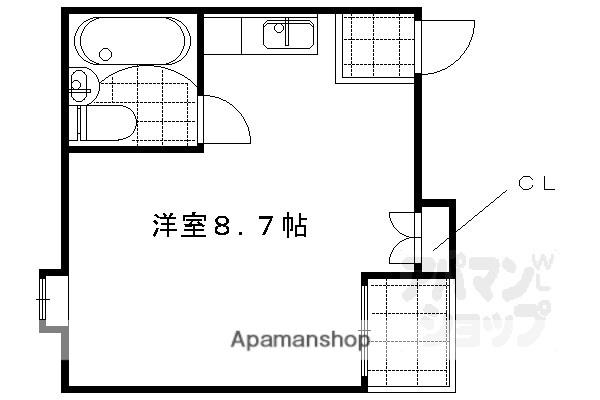 京都BMCアパートメント(ワンルーム/2階)の間取り写真