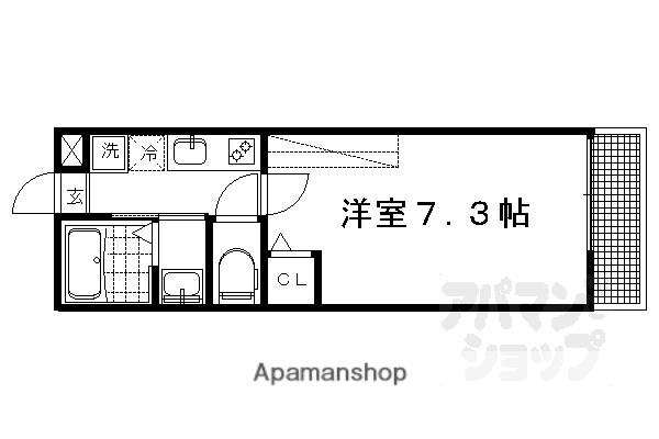 アークリード北野白梅町(1K/3階)の間取り写真